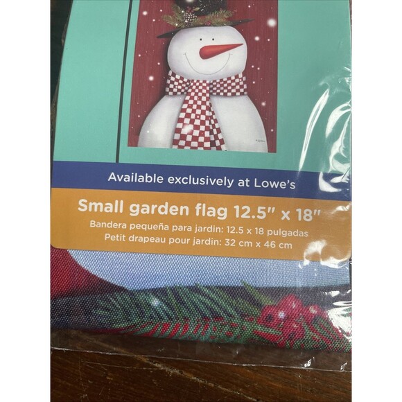 CHECKERBOARD SNOWMAN 12.5" X 18" GARDEN FLAG 11-3118-254 RAIN OR SHINE SEASONAL - Picture 4 of 6